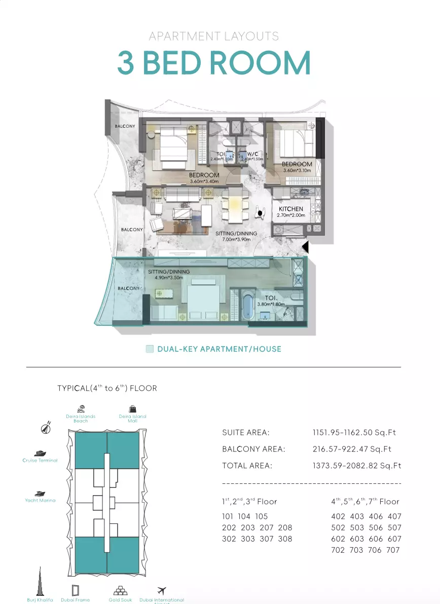 Nautis Residences 3 BR floor plan