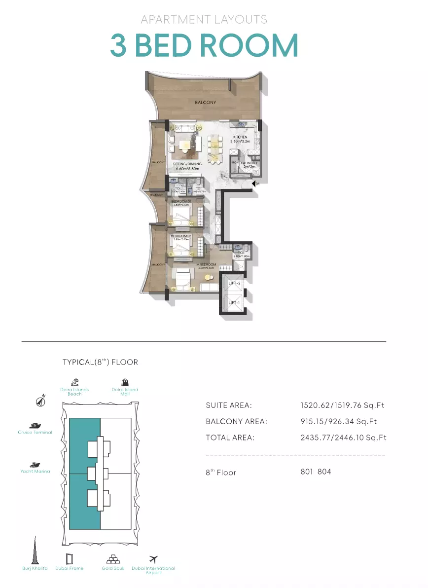 Nautis Residences 3 BR floor plan