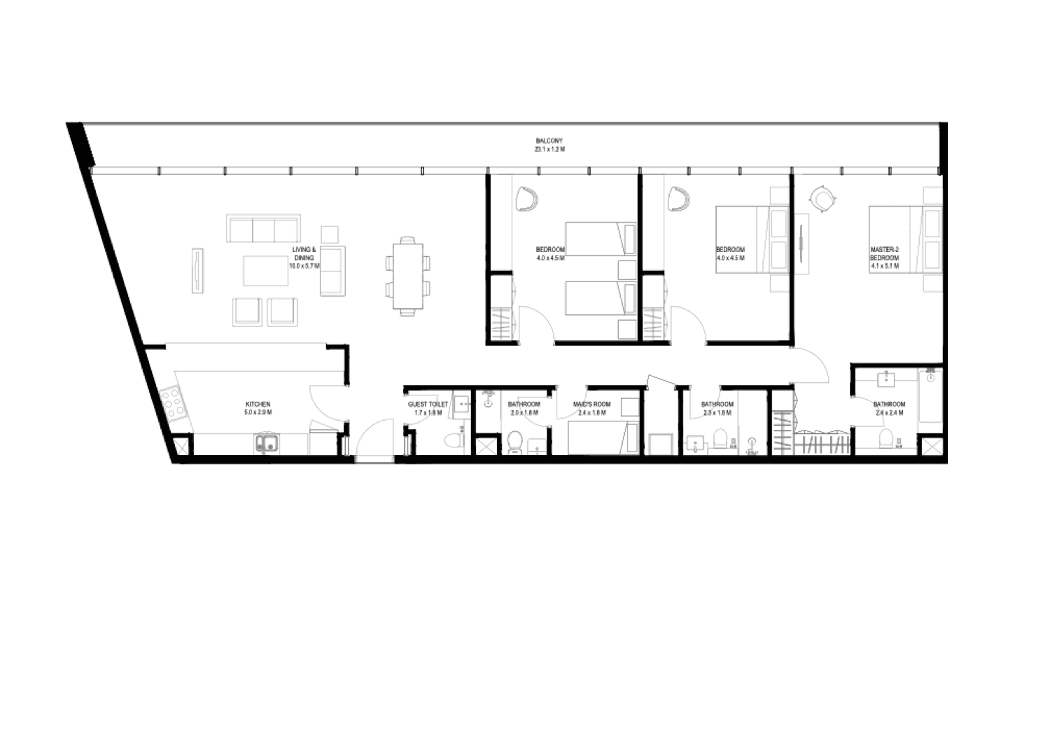 Nesba 3 Bedroom Type B1 floor plan