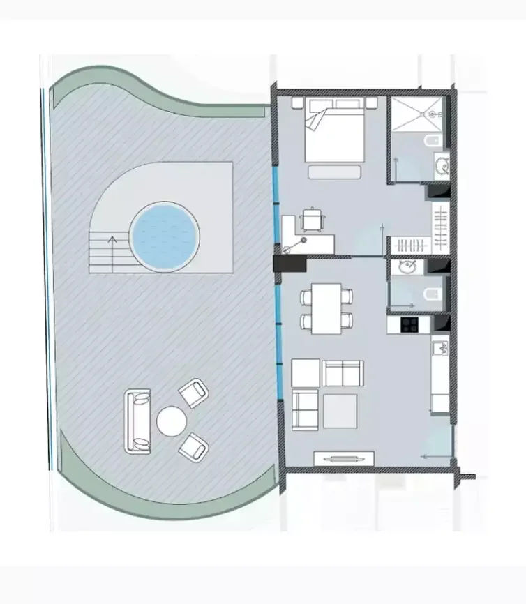 Next Coral 1 BR floor plan