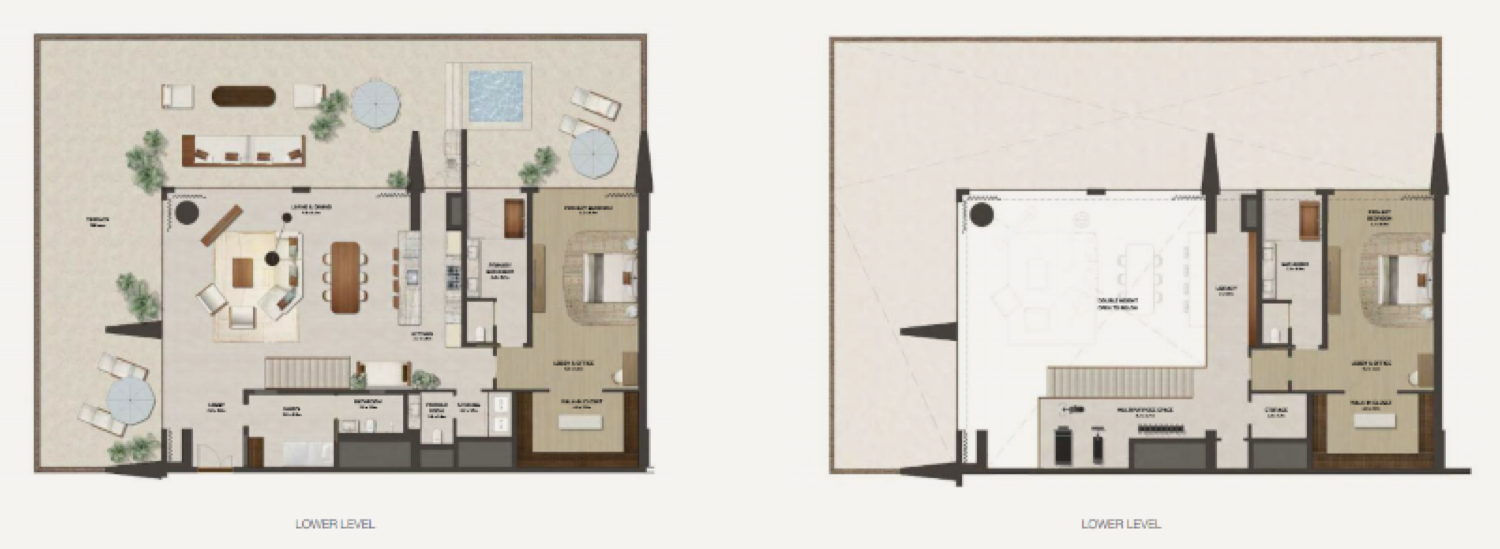 Nobu Residences 2 Bedroom Loft Type 2 floor plan