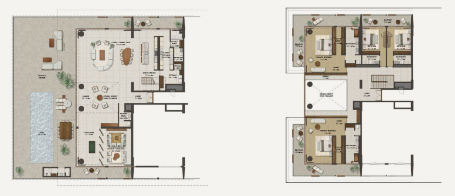 Nobu Residences 4 Bedroom Sky Villa floor plan