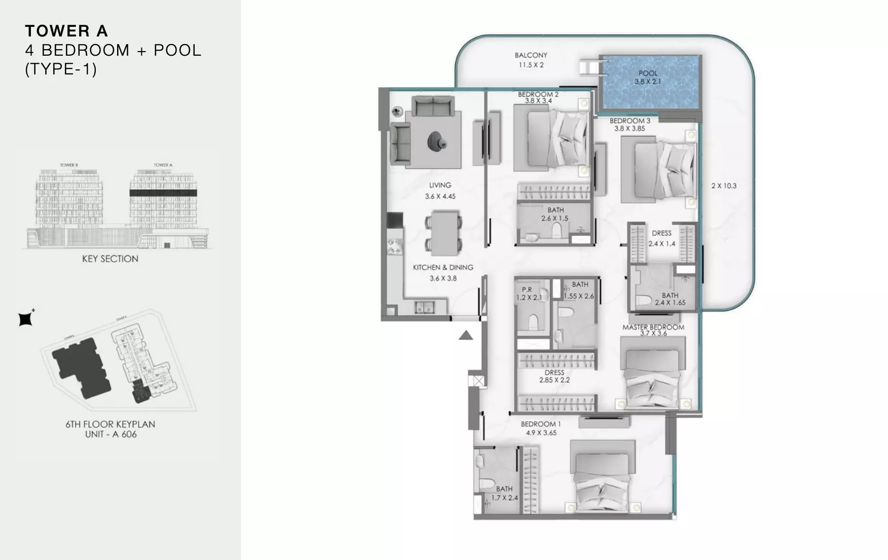 Ocean Bay 4 BR  floor plan