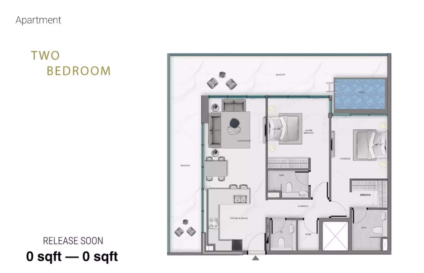 Ocean Crest 2 BR floor plan