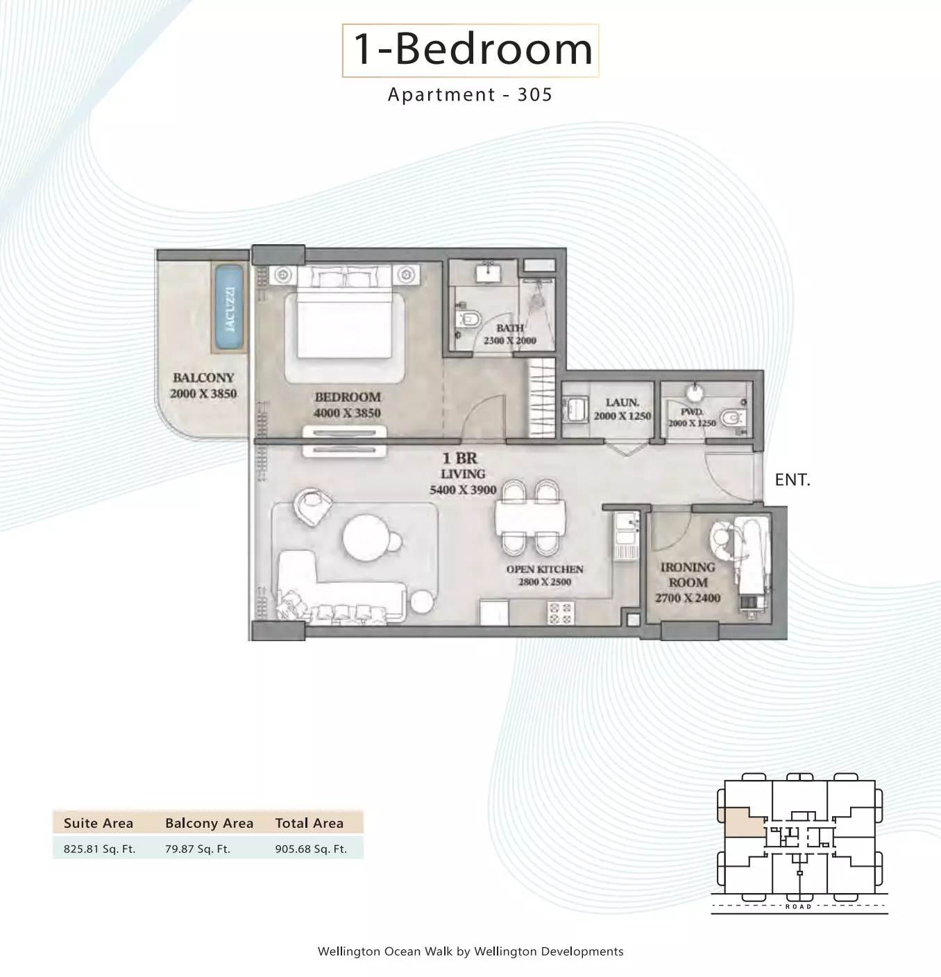 Ocean Walk 1 BR floor plan