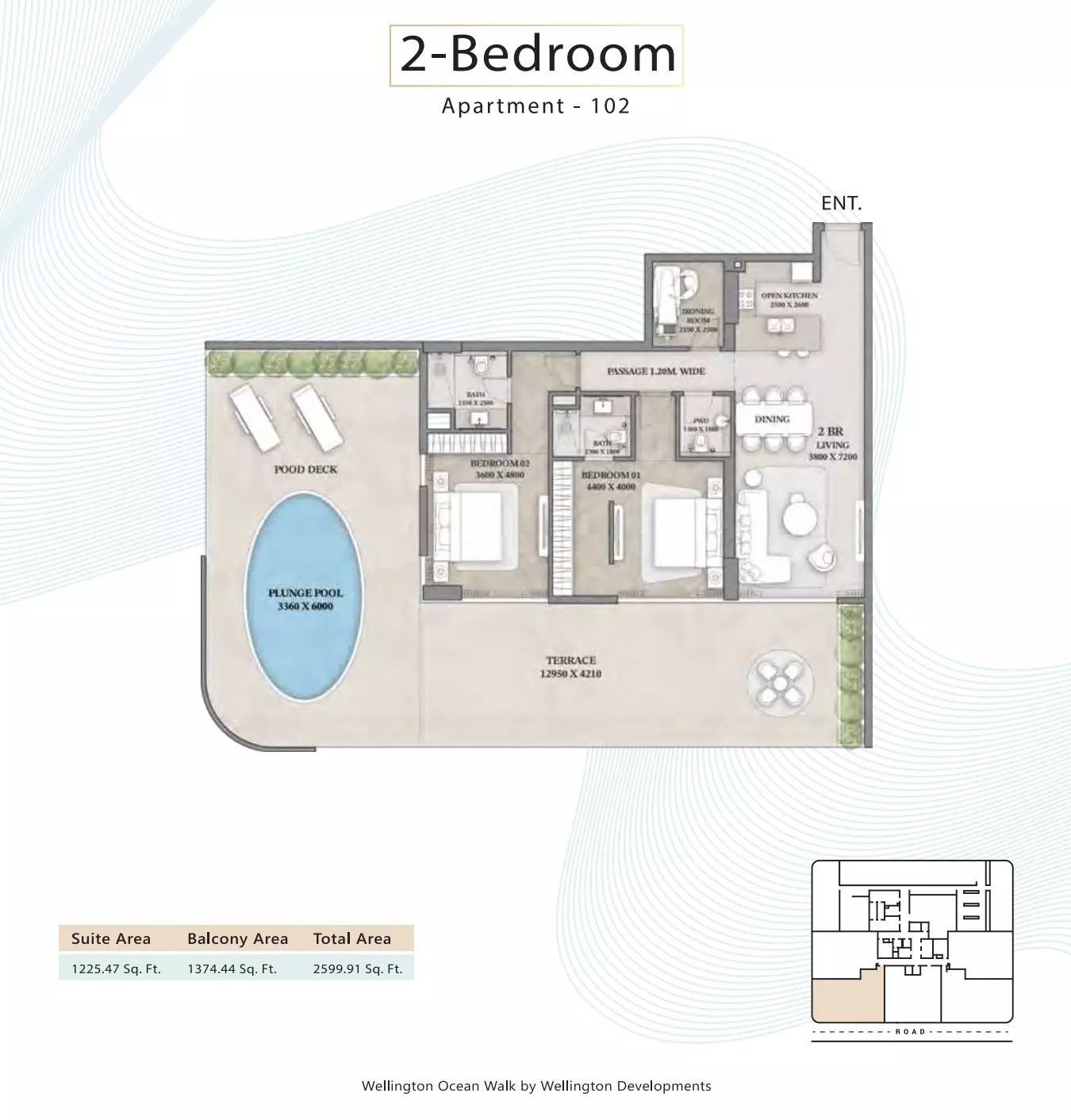 Ocean Walk 2 BR floor plan