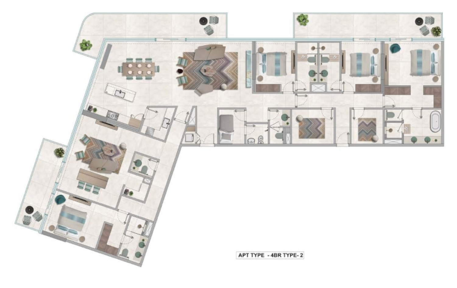Octa Isle 4 Bedroom Type 1 floor plan