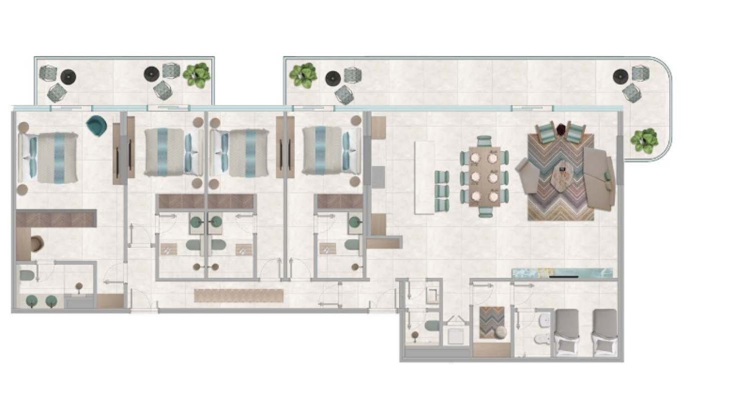 Octa Isle 4 Bedroom Type 2 floor plan