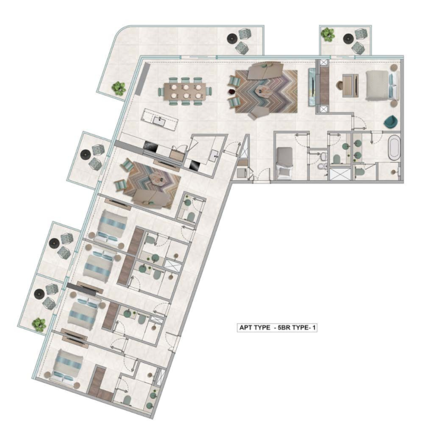 Octa Isle 5 Bedroom Type 1 floor plan