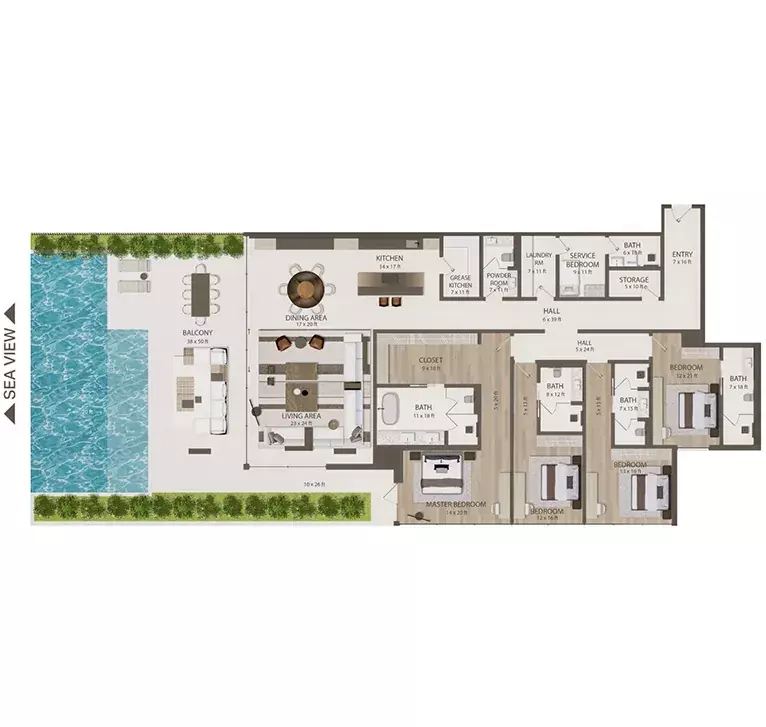 Omoria Private Residences 4 BR floor plan