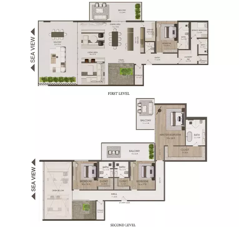 Omoria Private Residences 4 BR Duplex floor plan
