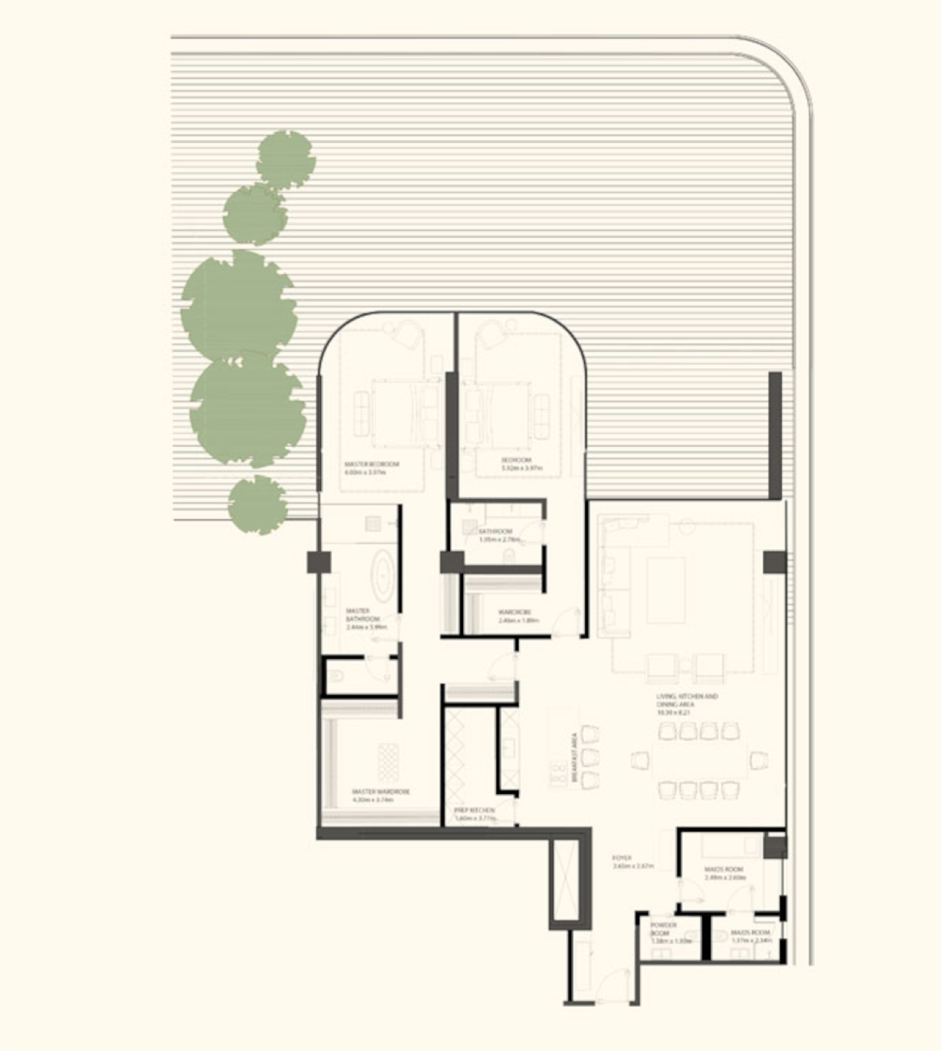 Orla 2 BR floor plan