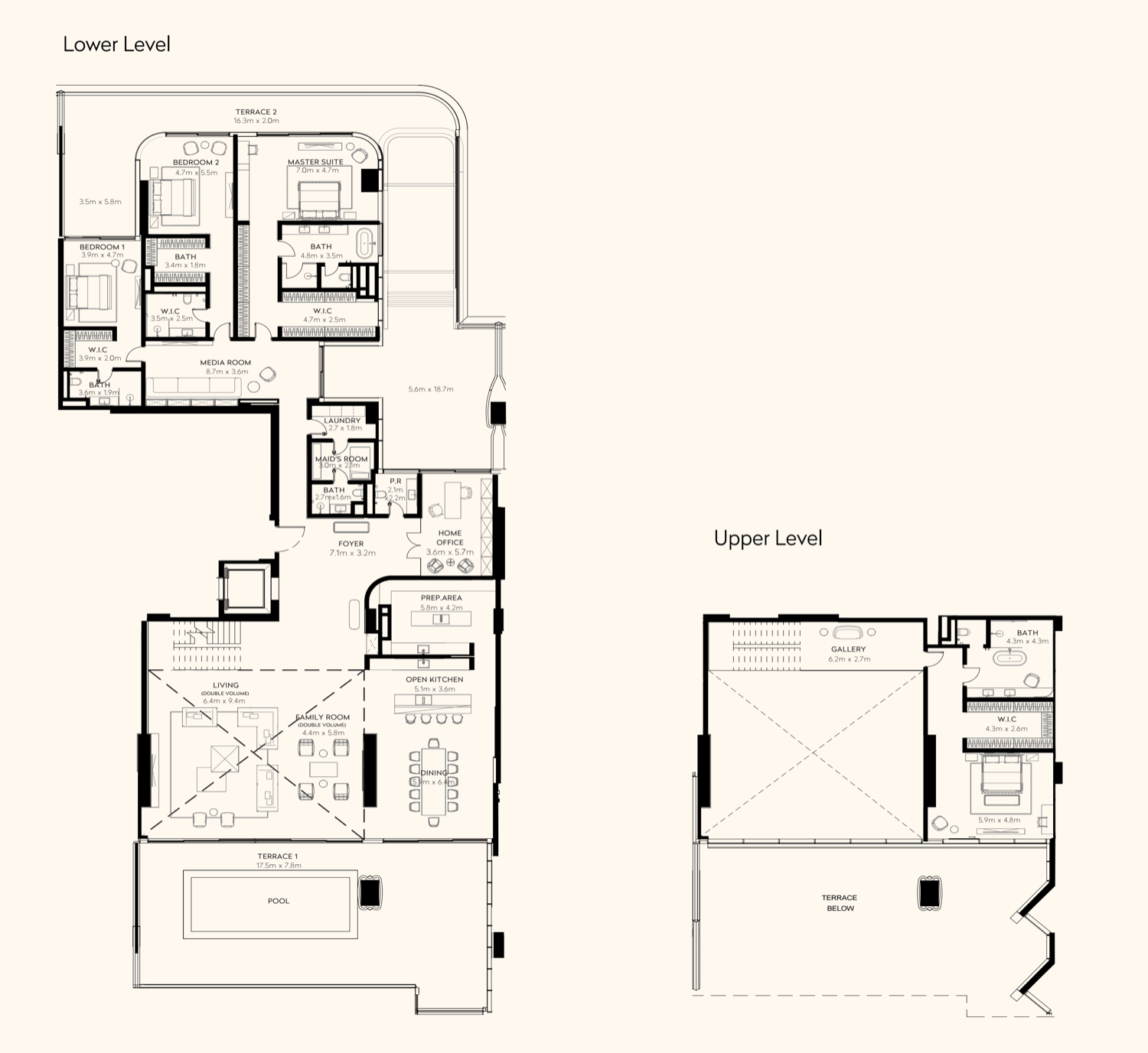 Orla 4 BR Duplex floor plan