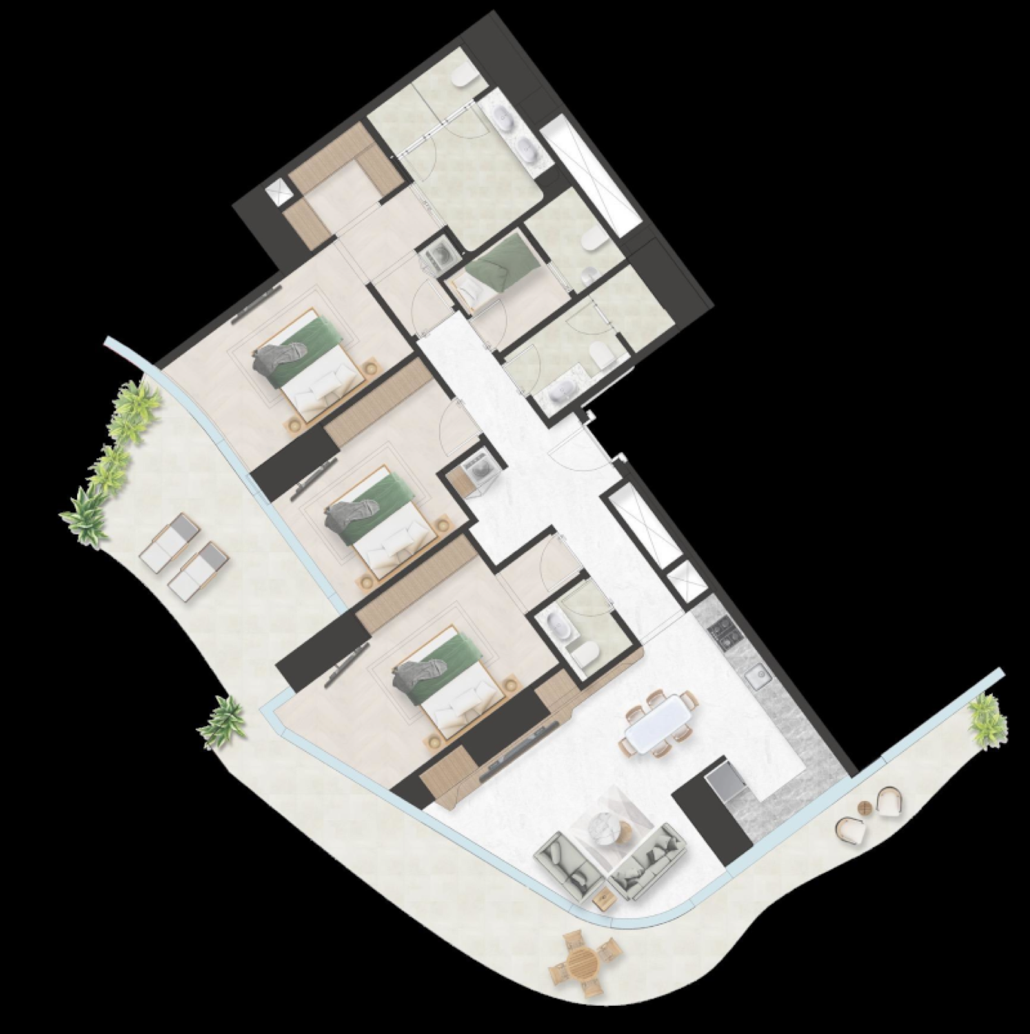Oystra 3 Bedroom Plus Type 2 floor plan