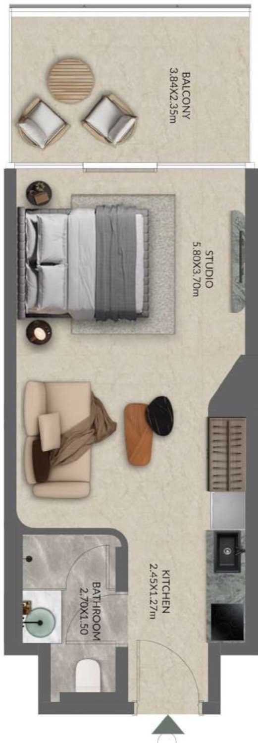 Palazzo Tissoli Studio Type 1 floor plan