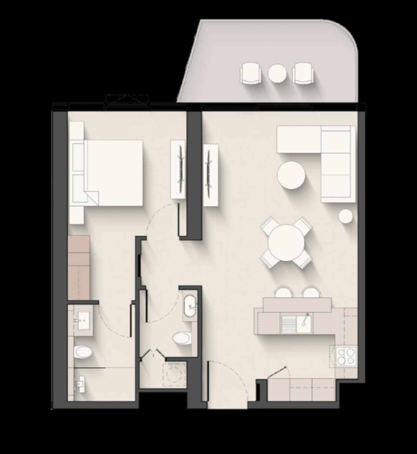 Portside Square 1 Bedroom Type 1 floor plan