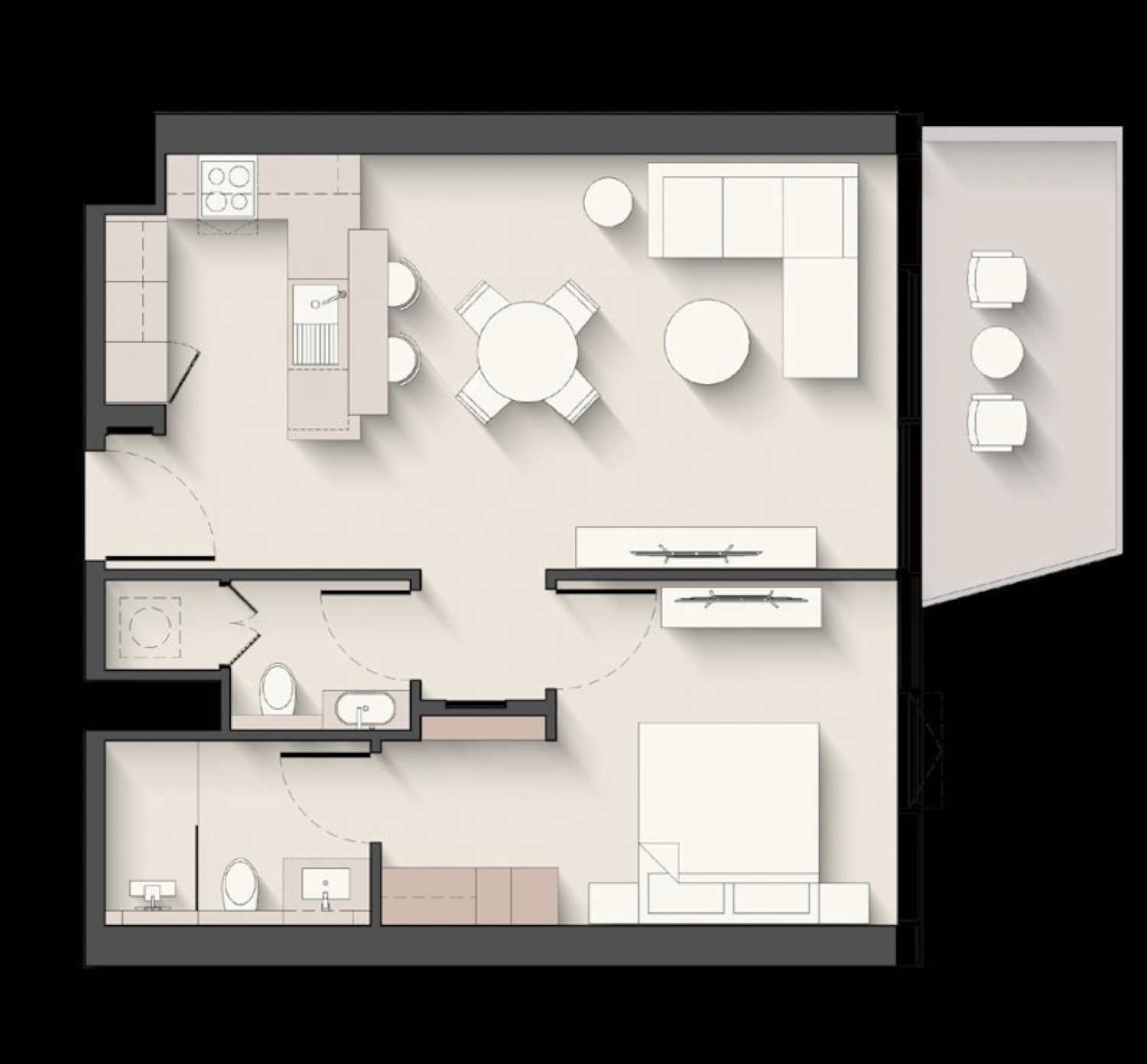 Portside Square 1 Bedroom Type 2 floor plan