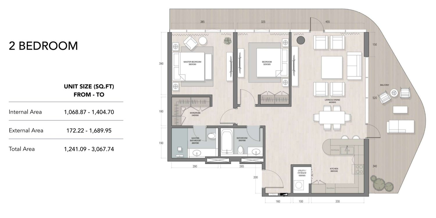 Quattro Del Mar 3 BR floor plan