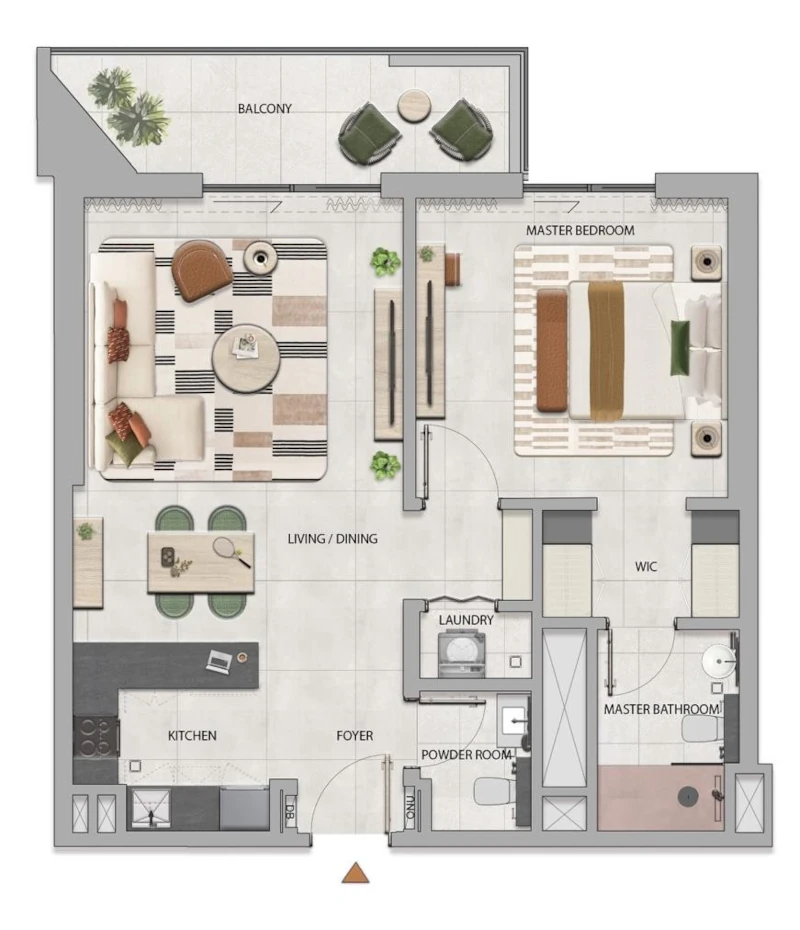 Rise by Athlon 1 Bedroom Type 1 floor plan