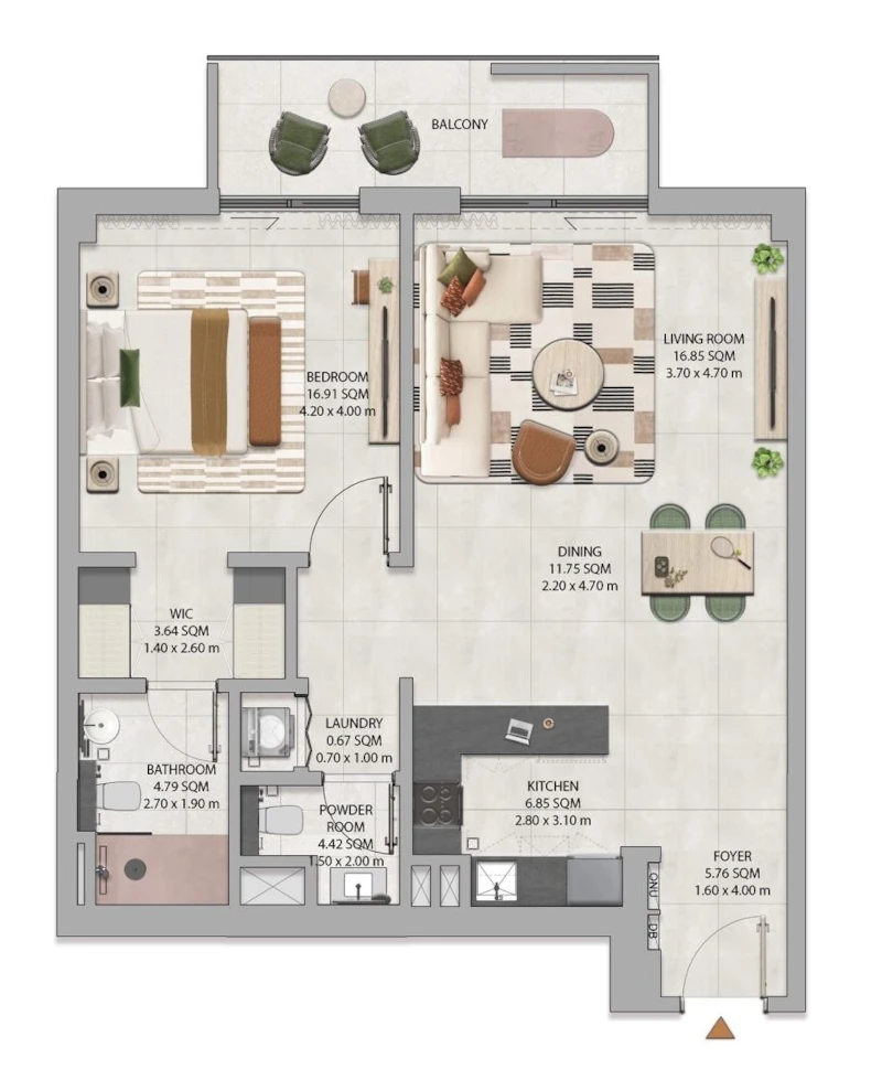 Rise by Athlon 1 Bedroom Type 2 floor plan