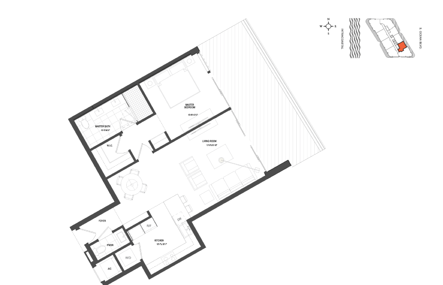Ritz-Carlton Residences 1 BR floor plan
