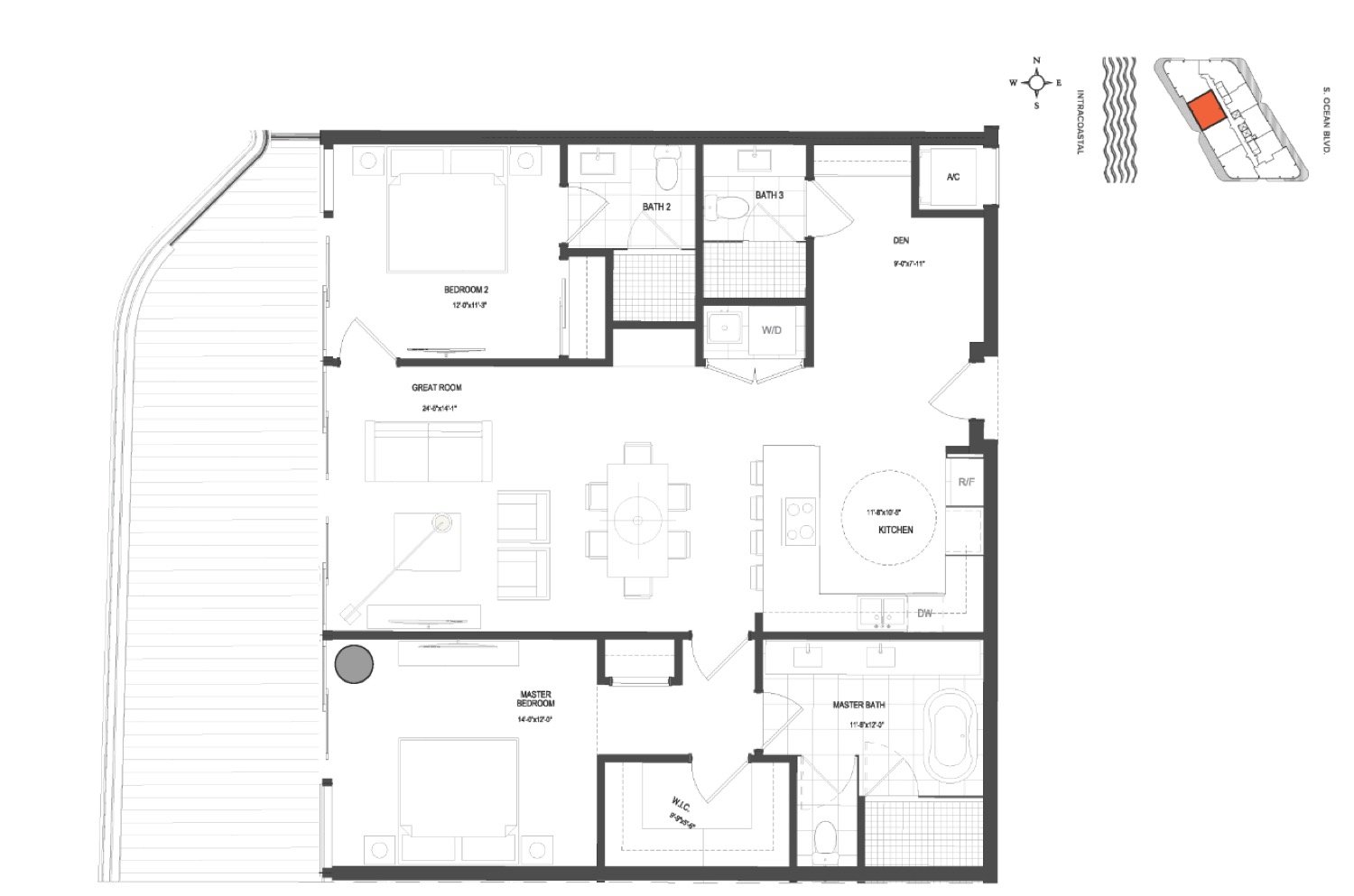 Ritz-Carlton Residences 1 BR Plus floor plan
