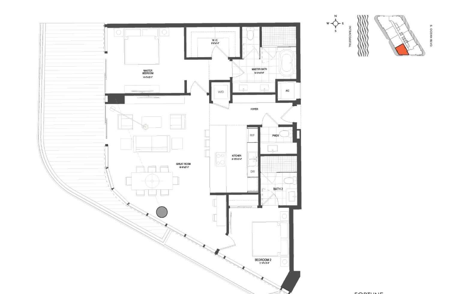 Ritz-Carlton Residences 2 BR floor plan