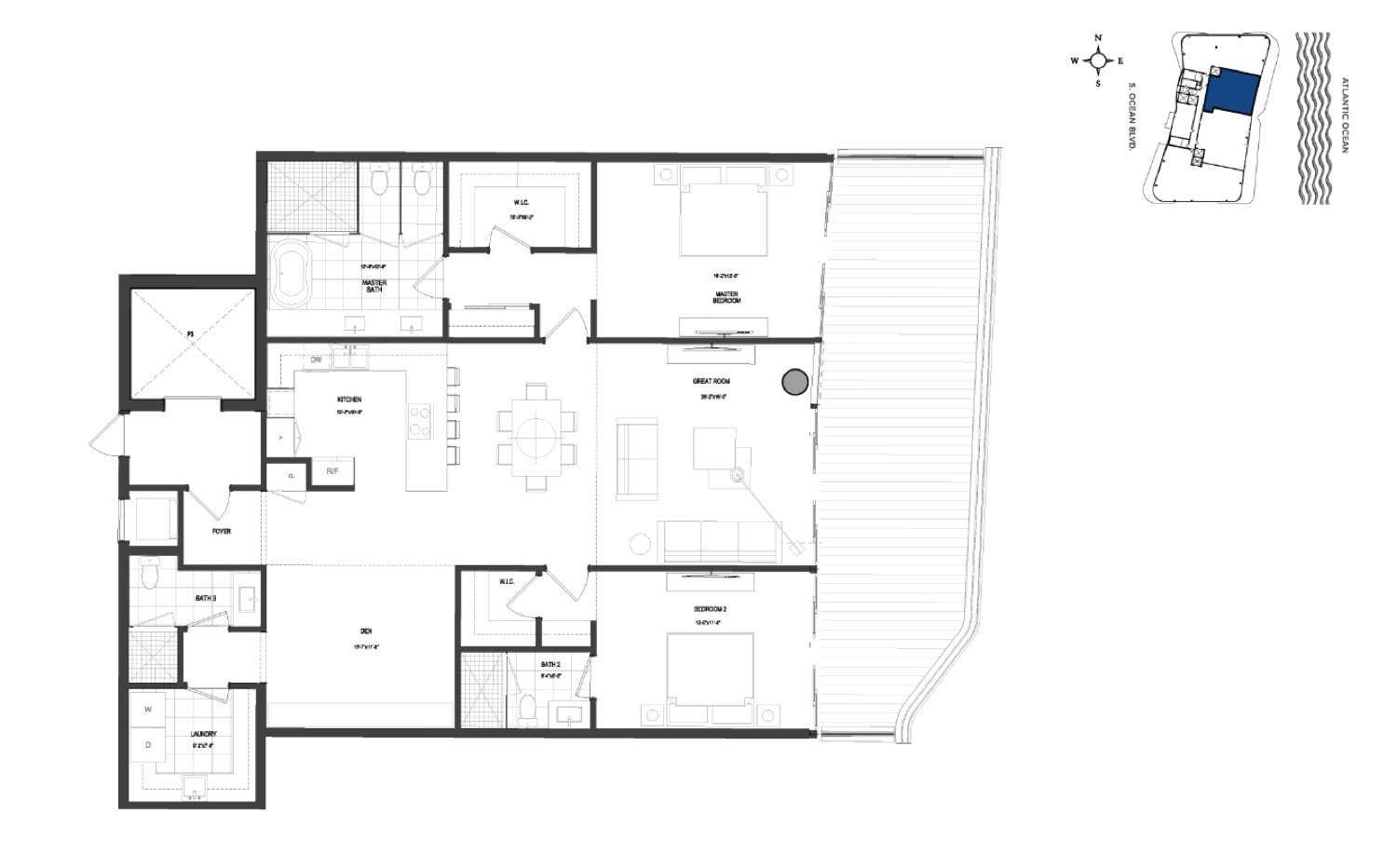 Ritz-Carlton Residences 2 BR Plus floor plan