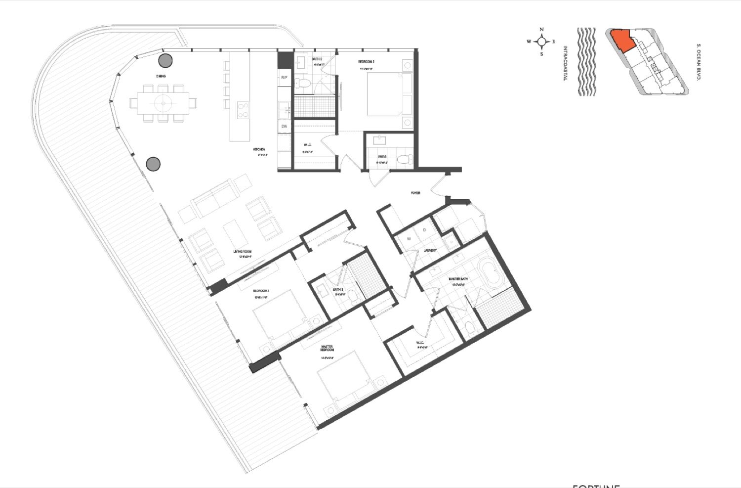 Ritz-Carlton Residences 3 BR floor plan