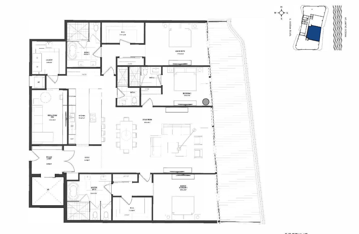 Ritz-Carlton Residences 3 BR Plus floor plan