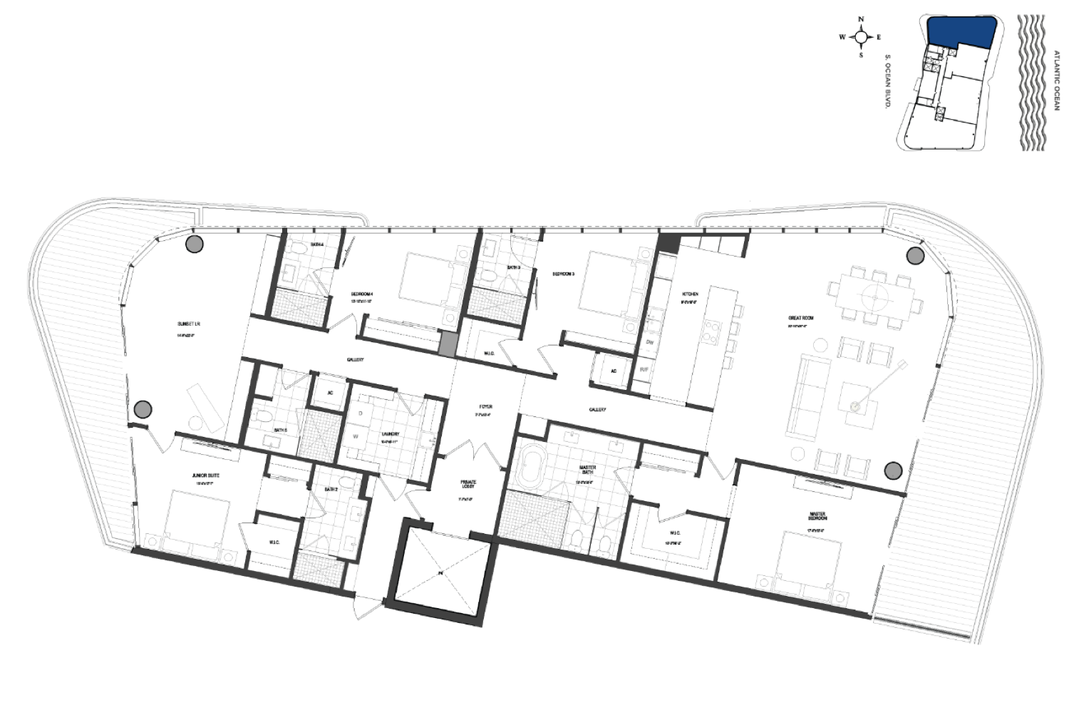 Ritz-Carlton Residences 4 BR floor plan