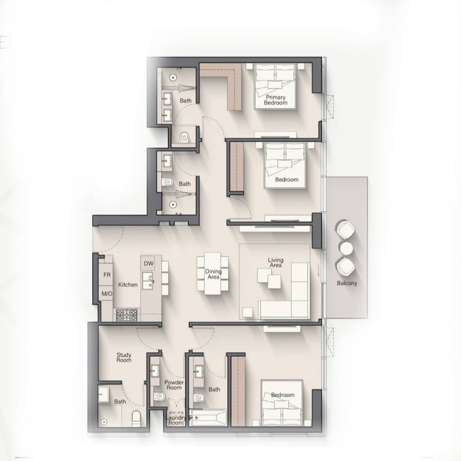 Riverton House 3 Bedroom Type A floor plan
