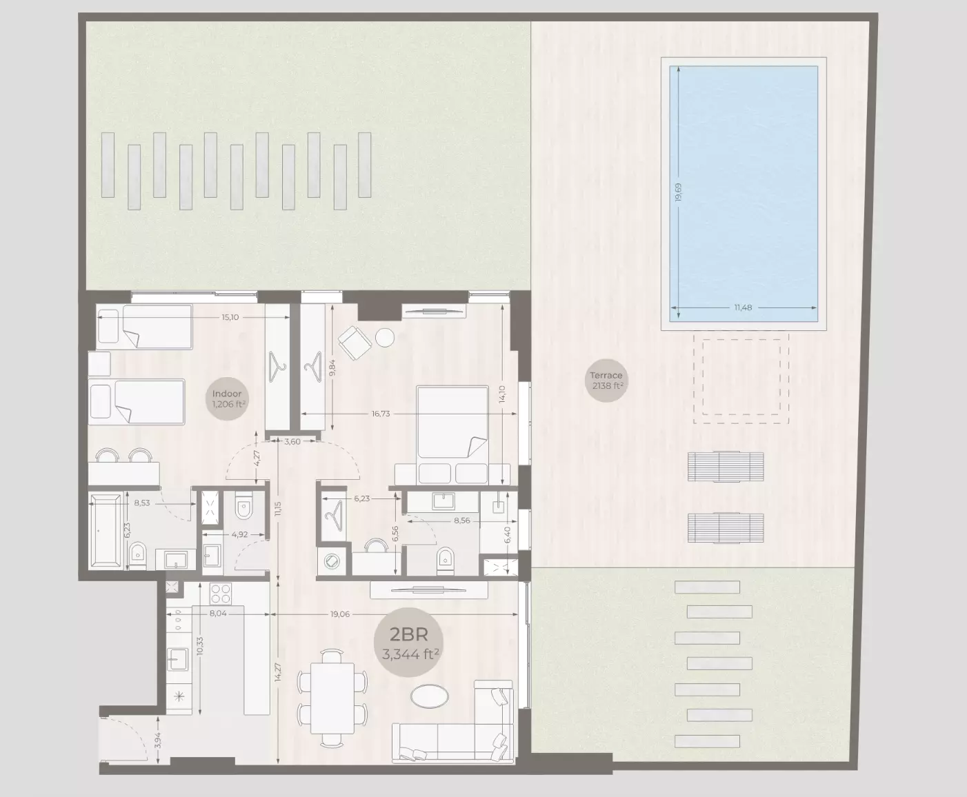 Sea Legend One 2 BR floor plan
