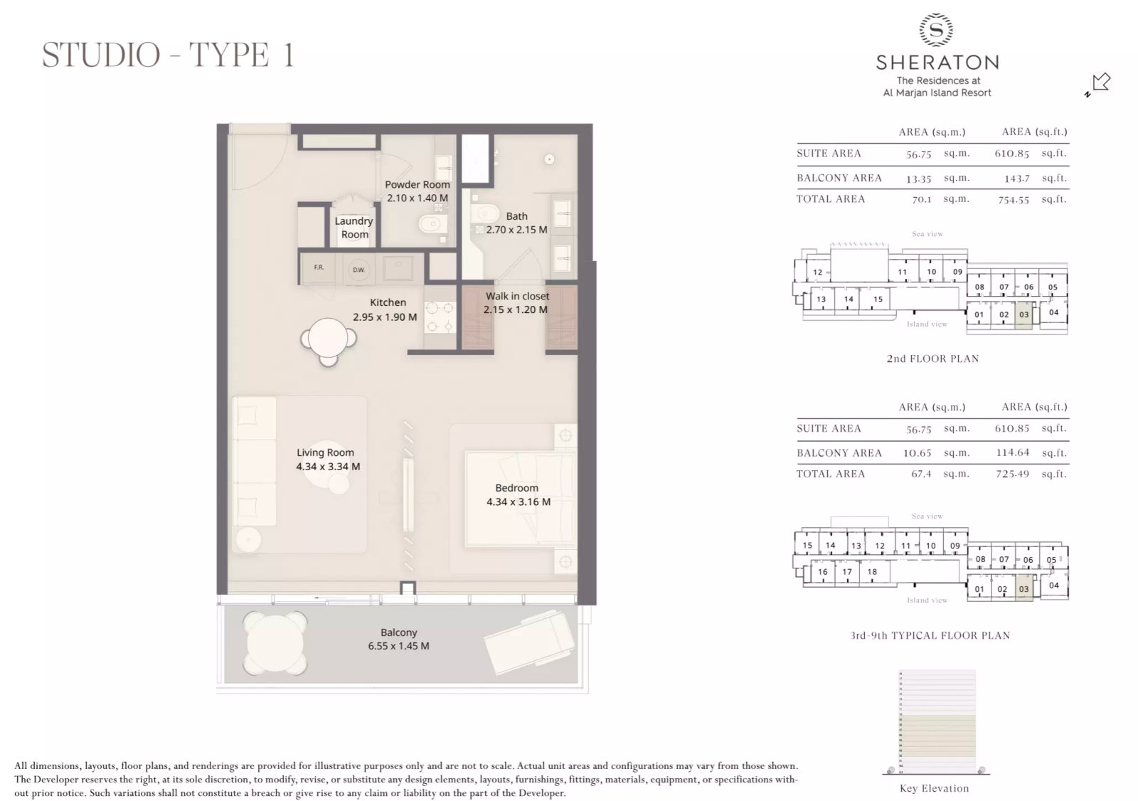 Sheraton Residences Studio floor plan