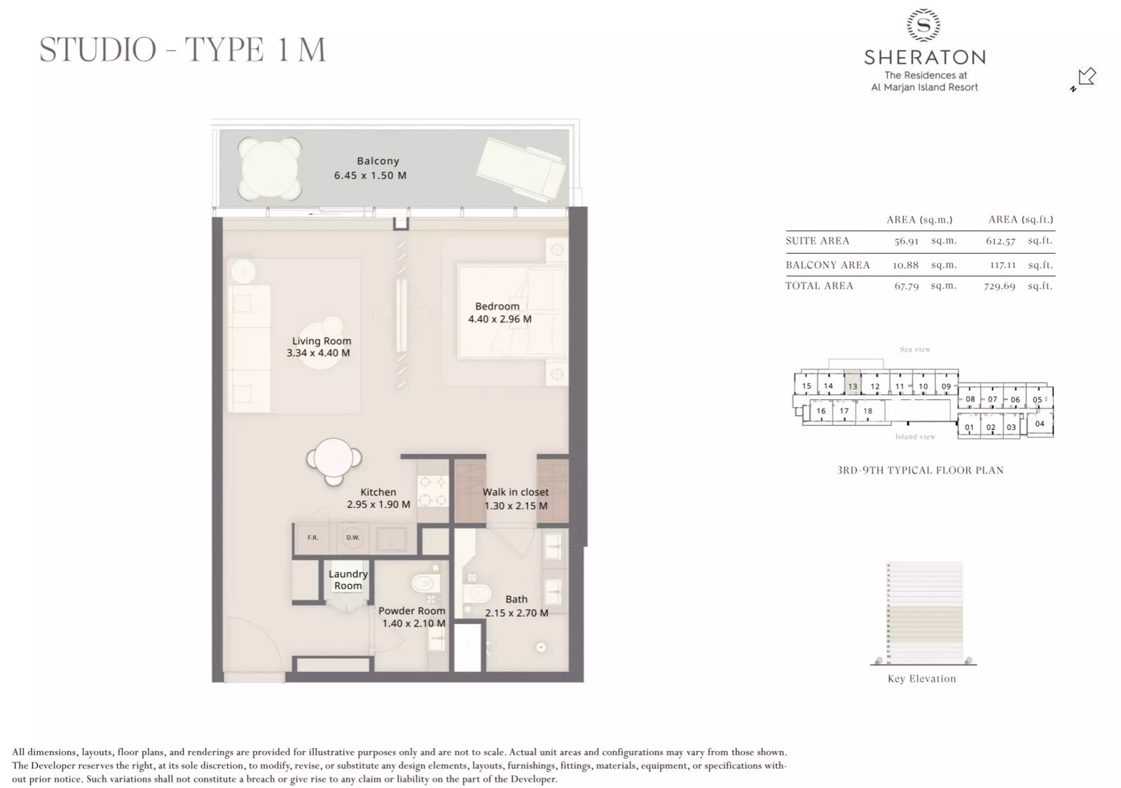 Sheraton Residences Studio floor plan