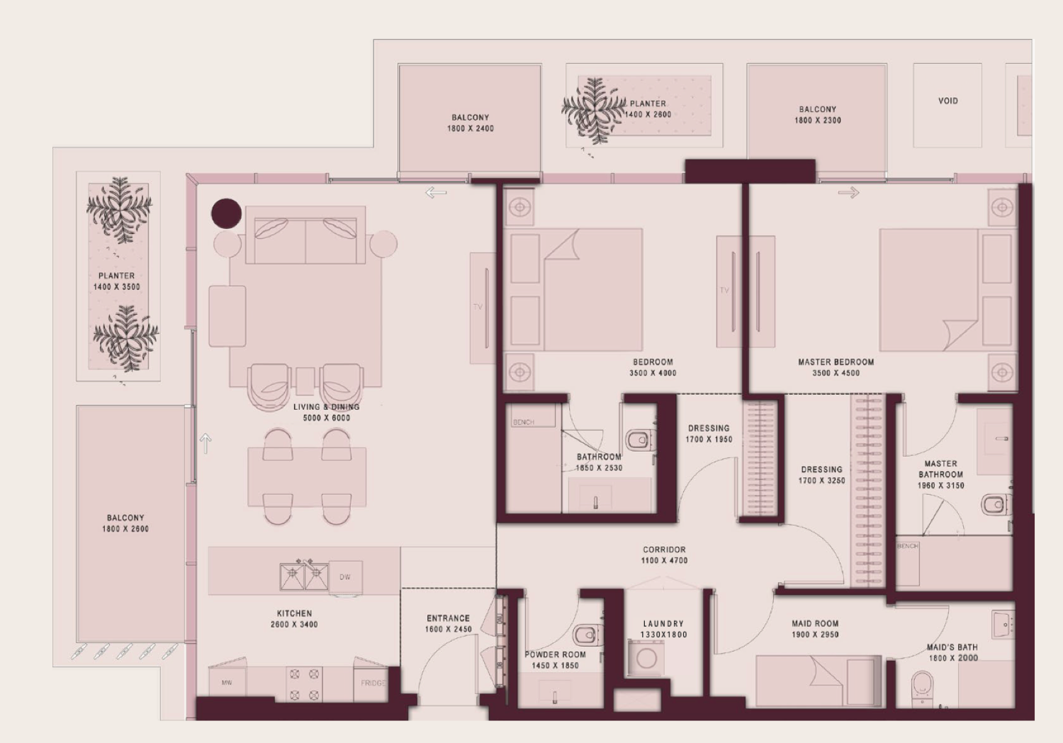 Shoaq 2BD - 03 floor plan