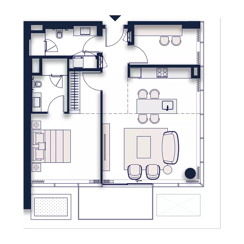 Silena 1 BR floor plan