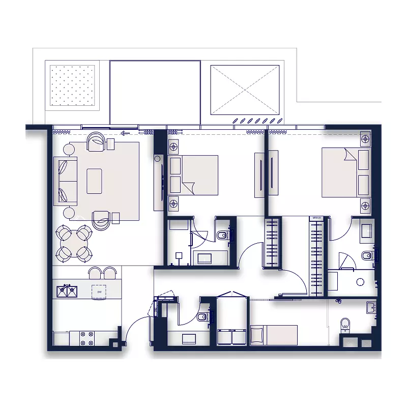 Silena 2 BR floor plan
