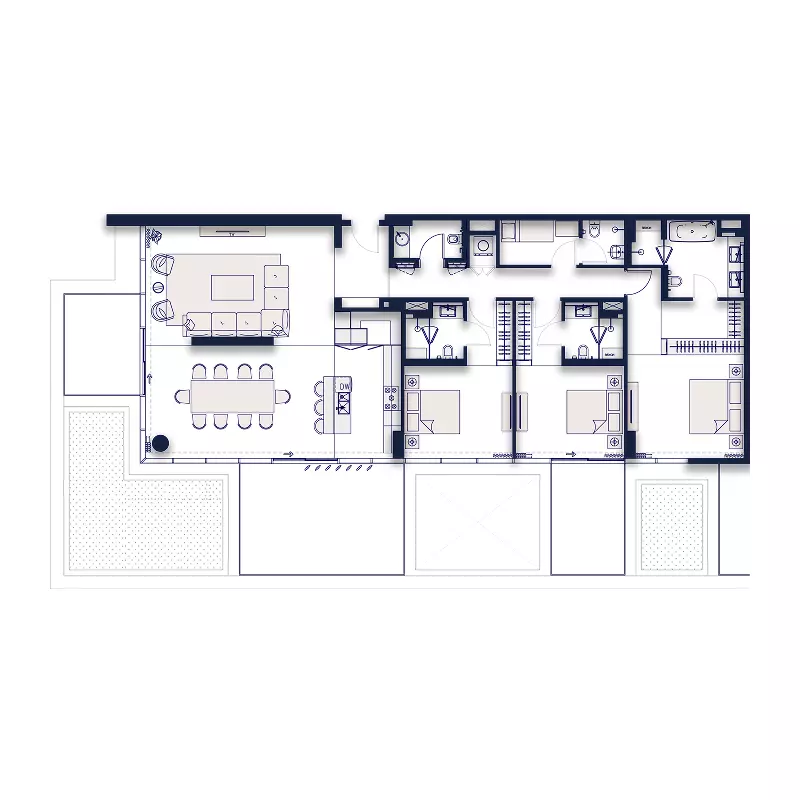 Silena 3 BR floor plan