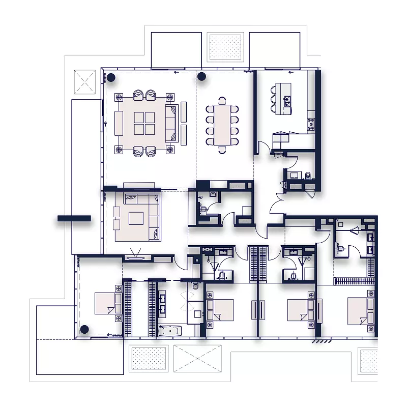 Silena 4 BR floor plan