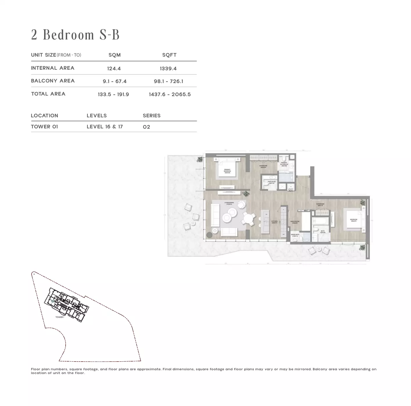 Skai Residences 2 BR floor plan