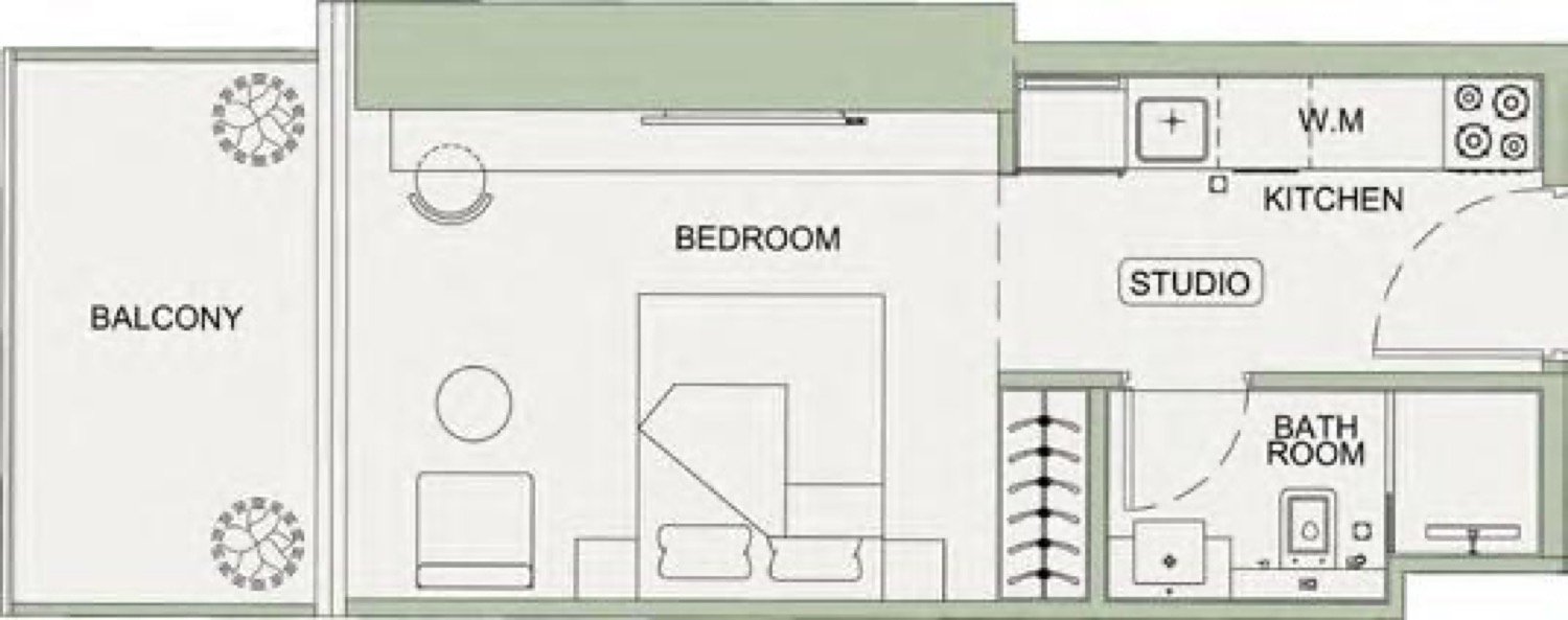 Sky Terraces Studio floor plan