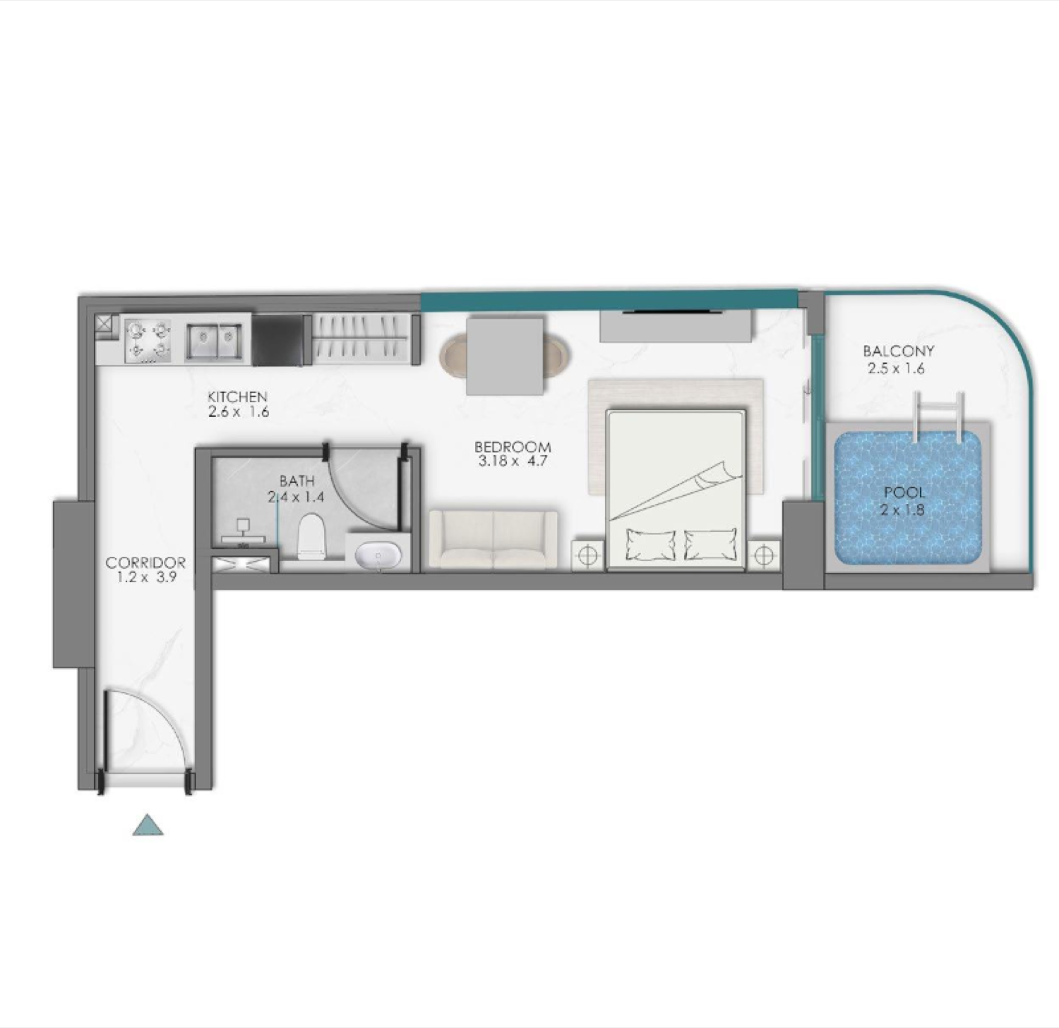 Sky Views Studio Type 2 floor plan