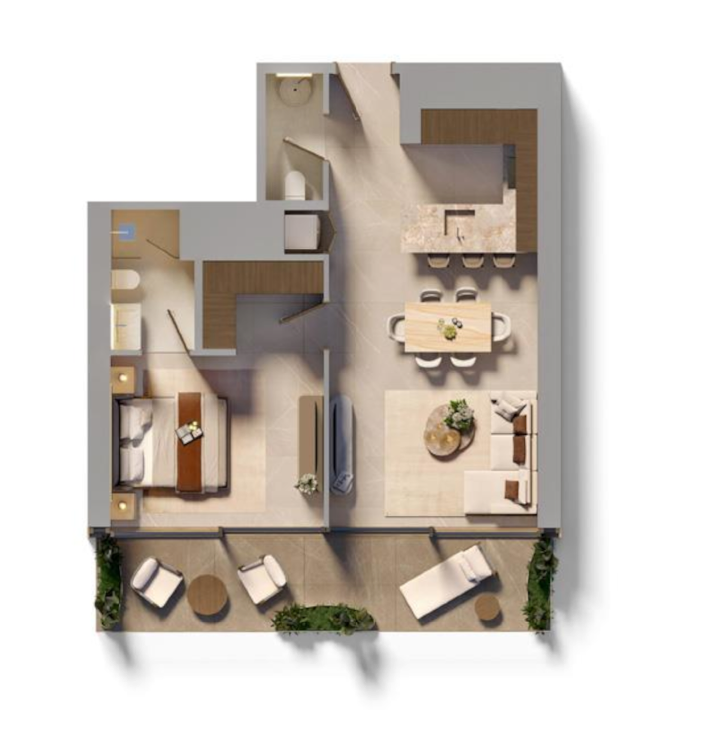 Sol Luxe  1 Bedroom Type 1 floor plan