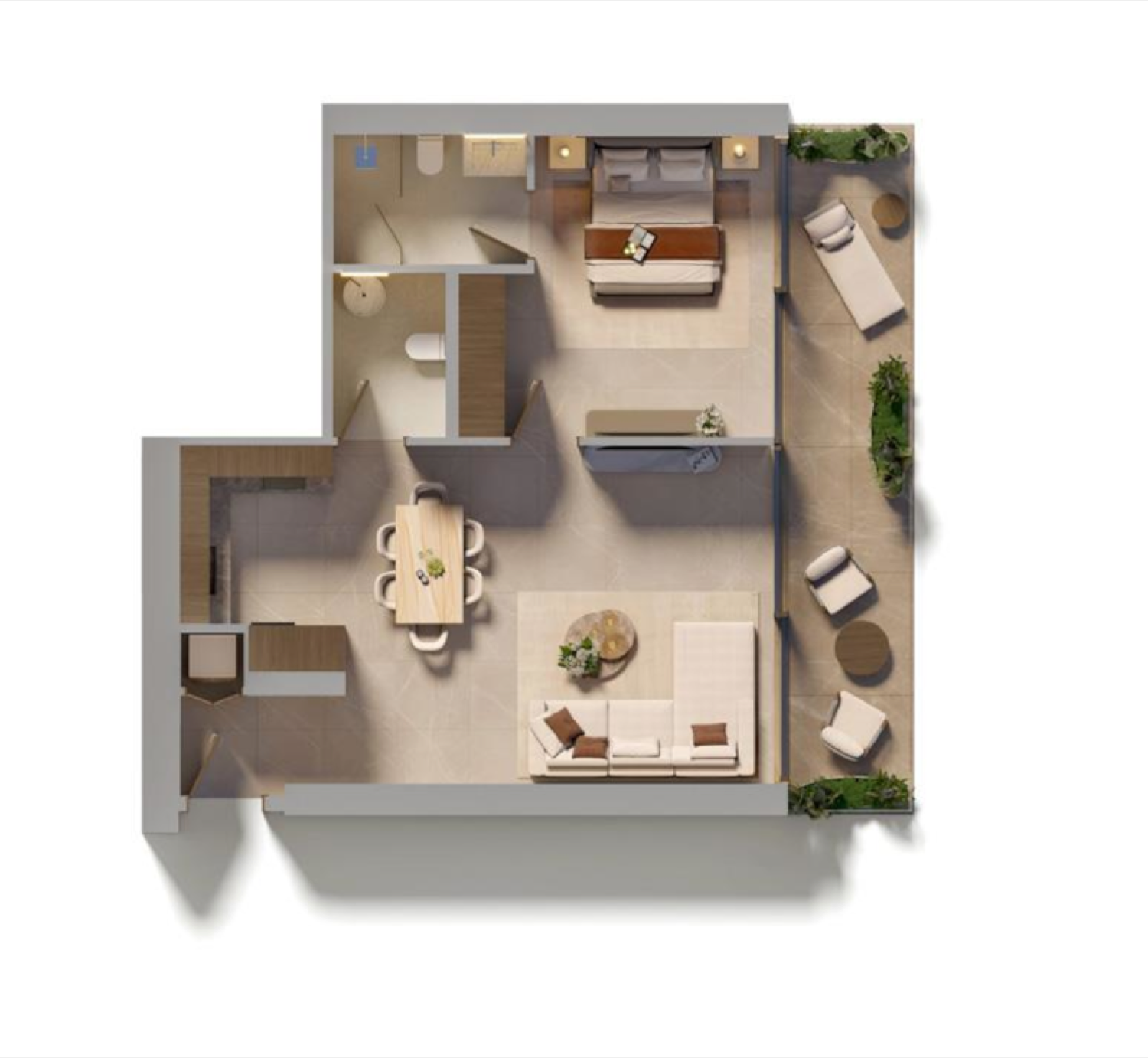 Sol Luxe  1 Bedroom Type 2 floor plan