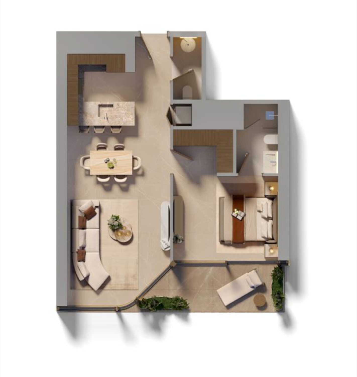 Sol Luxe  1 Bedroom Type 3 floor plan