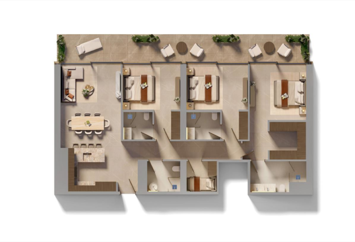Sol Luxe  3 Bedroom Type 1 floor plan