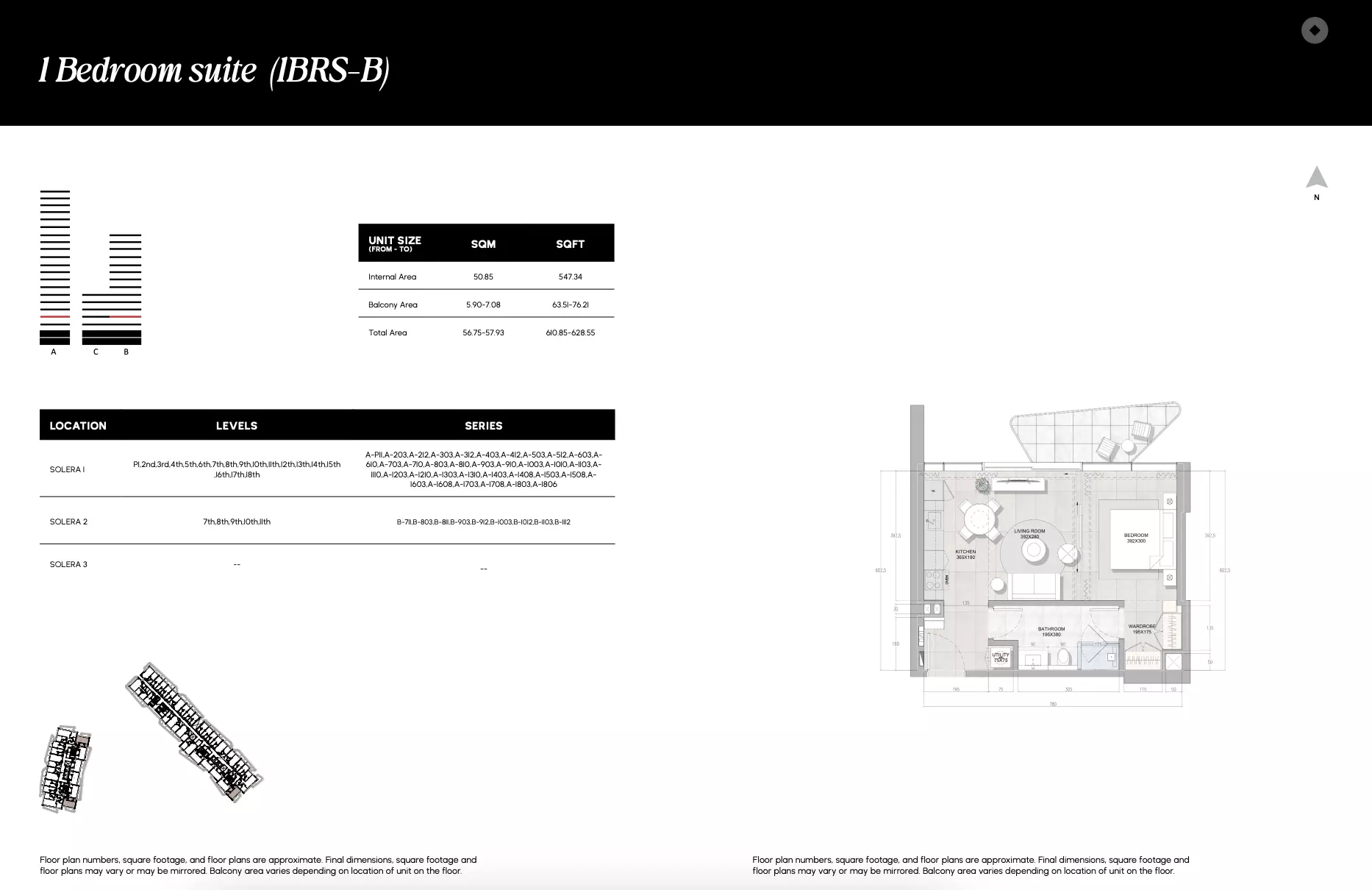 Solera 1 BR floor plan