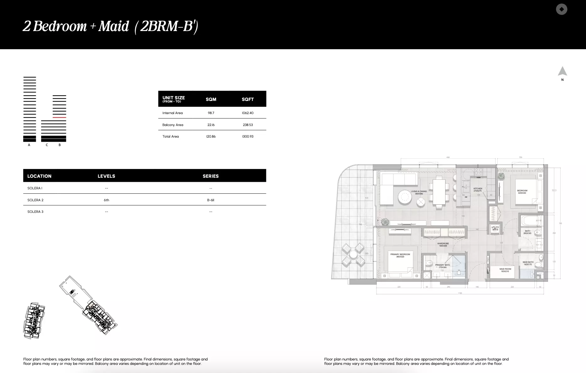 Solera 2 BR floor plan
