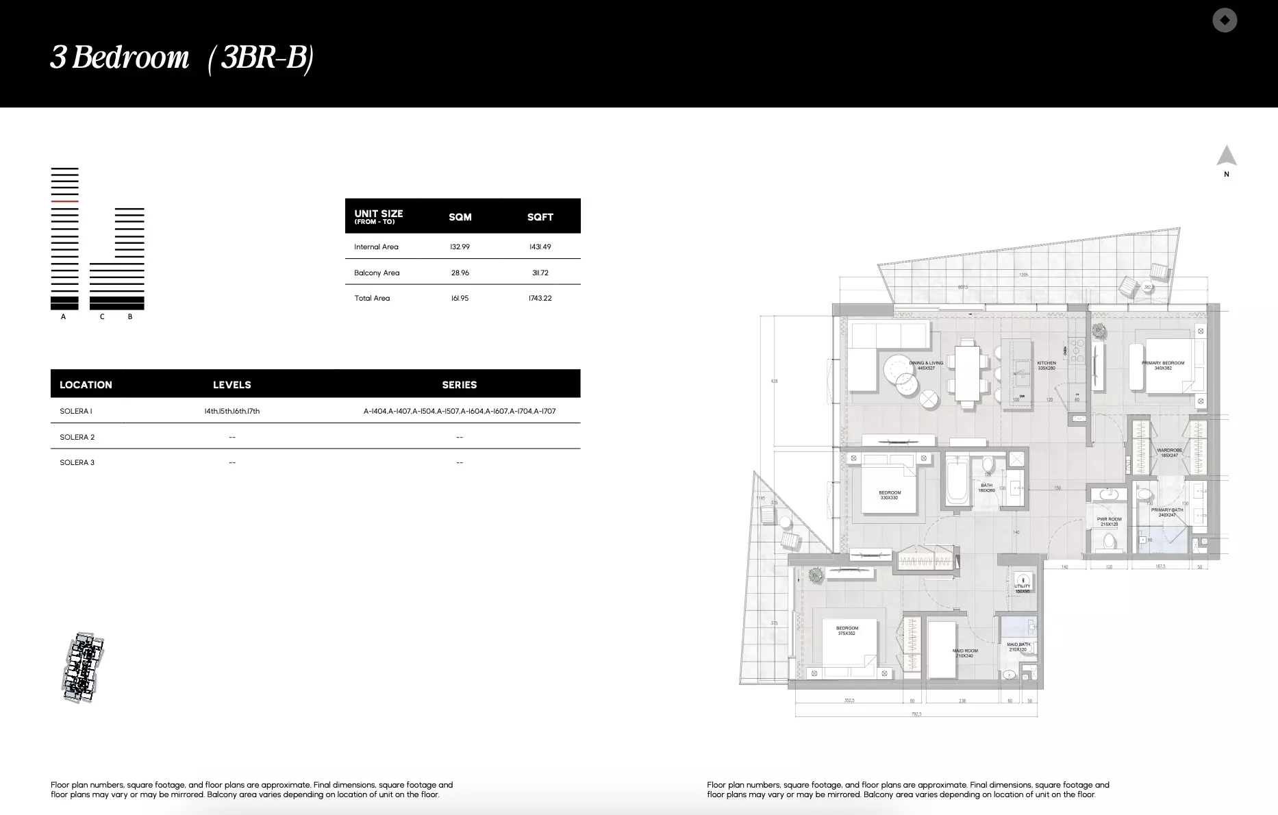Solera 3 BR floor plan